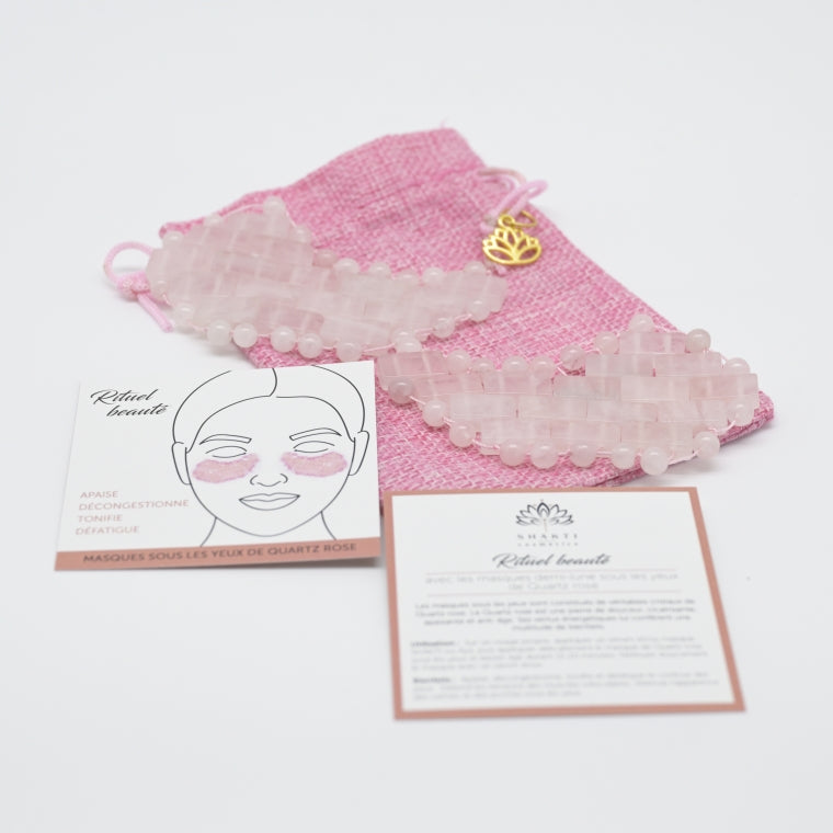 Masque demi-lune sous les yeux quartz rose