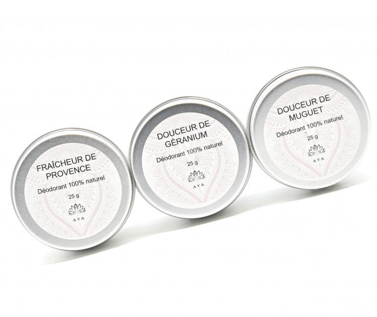Déodorants naturels AYA - Formats de poche et découverte