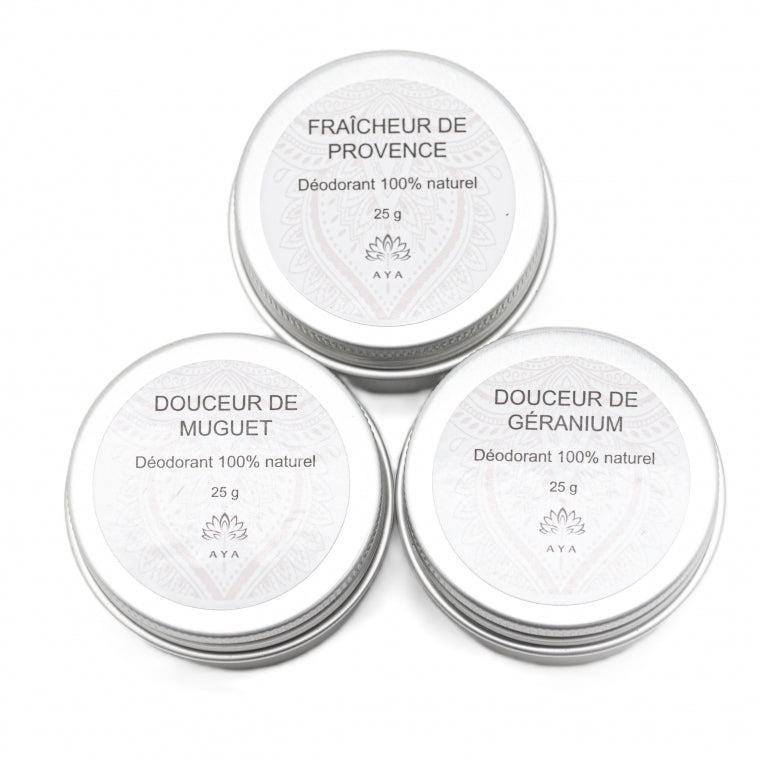 Déodorants naturels AYA - Formats de poche et découverte